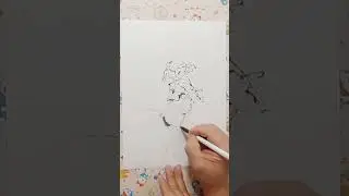 붉은 야생마 / 볼펜그림 / red wild horse / Ballpoint pen drawing #YouTubeShorts #Drawing #pencildrawing