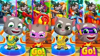 TALKING TOM HERO DASH - ALL RACCOON BOSSES CAGES TRAP OUTFITS VS SUPER TOM RECOVERY ALL HEROES - TOM