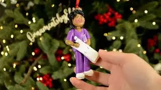 Ornaments by Elves: Personalized African American Female Nurse Ornament OBE-OC-230-FAA