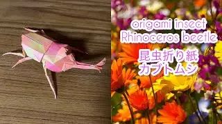 【昆虫折り紙】カブトムシの折り方 origami insect Rhinoceros beetle tutorial