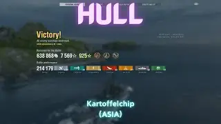 {Replay | 14.1}Tier 10 DD USS Hull by Kartoffelchip(ASIA) - Outplaying a Yamato with 203mm guns