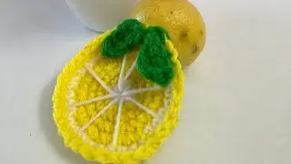 Crochet Lemon slice Appliqué/free pattern step by step 