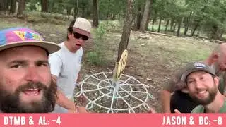 Doubles disc golf round at Bear Mt in CO (back 11)