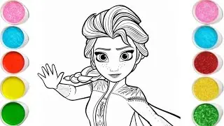 Эльза из мультфильма &laquo;Холодное сердце&raquo; от Disney: рисование, раскрашивание и раскрашивание для де...