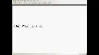 One Way Car Hire