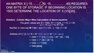 address calculation and basic operations on array
