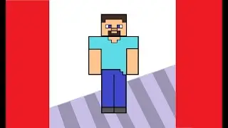 Как нарисовать Стива из Minecraft в MS Paint #рисунок #стивмайнкрафтинг #майнкрафтинг #mspaint