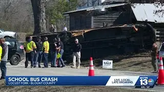 Blount County school bus overturns in Locust Fork; 4 students sent to hospital