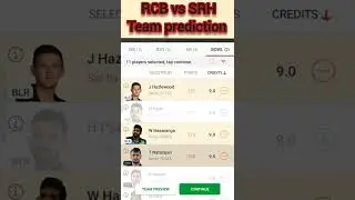 rcb vs srh dream11 prediction | rcb vs srh dream11 team | blr vs srh Dream11team prediction #shorts