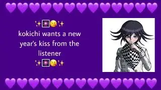 kokichi x listener video | kokichi wants a new year’s kiss from listener  | non despair au
