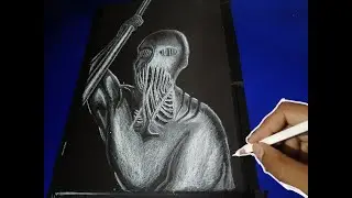 DRAWING WARHAMMER TITAN ON BLACK PAPER #Attackontitan#anime #warhammertitan #Aotseason4 #youtube