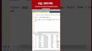 Find Total Number  of Males and Females in each department  using sql querys..