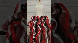 Ribbon trim tutu with a train