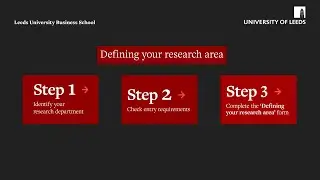 Defining your research area | How to apply for a research degree at Leeds University Business School