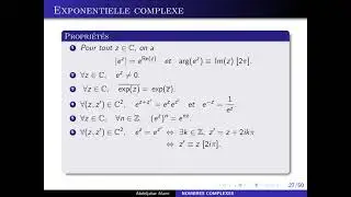 Complexes   Exponentielle complexe   Partie 1