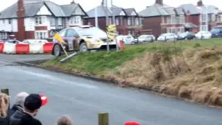 Paul Bird in a Ford Focus WRC 2007 on the Fleetwood Stage of the North West Stages rally 2013