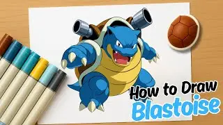 How to Draw Blastoise (Pok&eacute;mon) | Step-by-Step Hydro Pump Tutorial