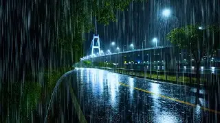 Drift into Deep Sleep🌧️Night Rain Sounds on a Quiet Street & White Noise for Insomnia Relief #asmr