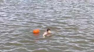 Woman Swimming in the River Thames