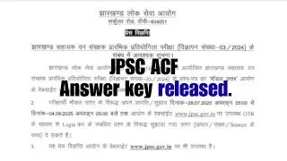 JPSC ACF Answer Key Released | Forestry Optional - - Relearn Classes