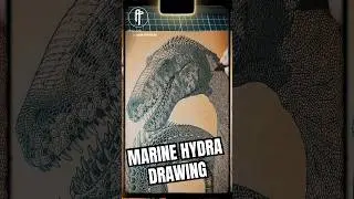 Drawing a MASSIVE Three-Headed Marine Dragon 🐉🌊 #creatureart #mosasaurus #marinereptiles #paleoart