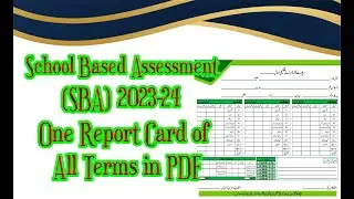 One Report Card for All Terms of SBA 2023-2024 | in PDF Format | School Based Assessment 2023-2024 |