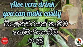 How to make aloe vera drink බ්ලෙන්ඩරයක් නැතිව කෝමාරිකා බීම හදමු