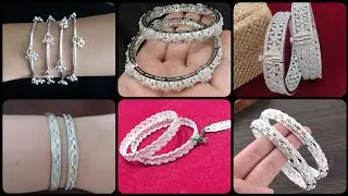 Lightweight silver bangles designs for ladies//silver bangles new design//silver kangan 