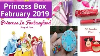 Princess Box February 2019 | Disney |Colour Pop |Lime Crime |Cover FX Glitter Drops | Karl Lagerfeld