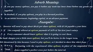 Upfront Meaning with Examples