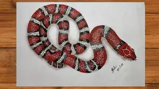 How to draw a realistic 3D Snake | 3D Art step by step | Fzl Arts