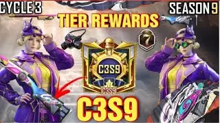 C3S9 Tier Rewards | Diamond Tier M24 Gun skin | C3S9 Gold Outfit | RP M17 | Cycle 3 Season 9 BGMI