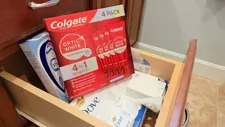 Bar soap and toothpaste organization. My first video! Please be kind 😇 💖 #asmr #organization