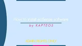 How to install eoSense software |eoSense 3G|