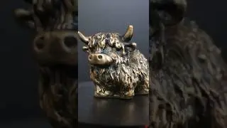 Casting a Bronze Highland Cow #metalcasting #shorts