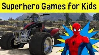 SPIDERMAN Cartoon COLORFUL BEACH Stunts Video Game REAL LIFE For Kids and More!