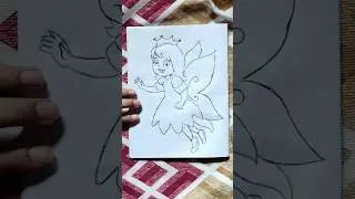 fairy easy drawing 🎨🖌️😍😄 Tinkerbell drawing simple trick #art #music #drawing #fairytales