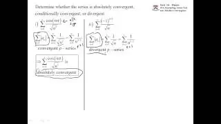 Absolute Convergence vs. Conditional Convergence