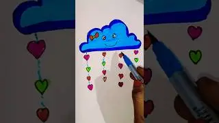 🌧️⛈️Heart rain cloud🌨️#shorts #ytshorts #drawing #easydrawing#drawingideas #art #kidart #artideas#yt