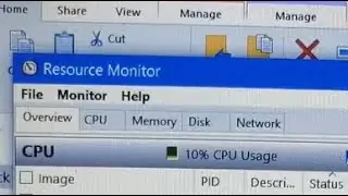 how to open resource monitor in windows 10