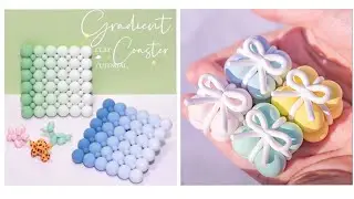 Polymer Clay Coaster, Gift Box, Flowers Tutorial For Beginners! Only With Balls! Easy DIY