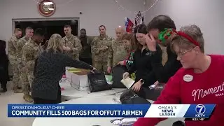 Community launches Operation Holiday Cheer, fills 500 bags for Offutt Airmen