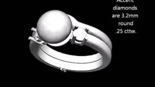 M55175 Custom pearl engagement ring