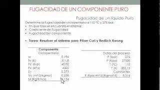 Fugacidad de un líquido puro