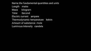FUNDAMENTAL PHYSICAL QUANTITIES