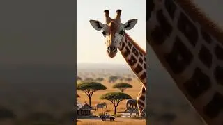 🦒 Giraffe Looks Down at Tiny Safari Lodge 🏕️🐘 Magical Mini World!