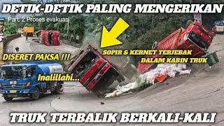 Mengerikan !! Detik-detik Truk Terbalik Viral di Sitinjau Lauik, Sopir & Kernet Masih Dalam Kabin
