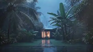Fast Sleep Cabin Rainstorm with Calm Thunder Rolls in the Jungle 🌧️