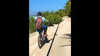 Bonefishing on bicycles at Kamalame Cay private island in Bahamas