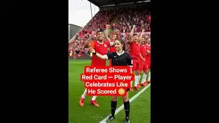 Referee Shows Red Card &mdash; Player Celebrates Like He Scored 😳 #redcard #football #officialmatchball